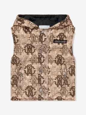 Roberto Cavalli Boys Monogram Gilet in Brown