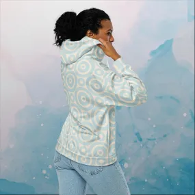 Robins Egg Blue Printed Target Circles Unisex Zip Hoodie