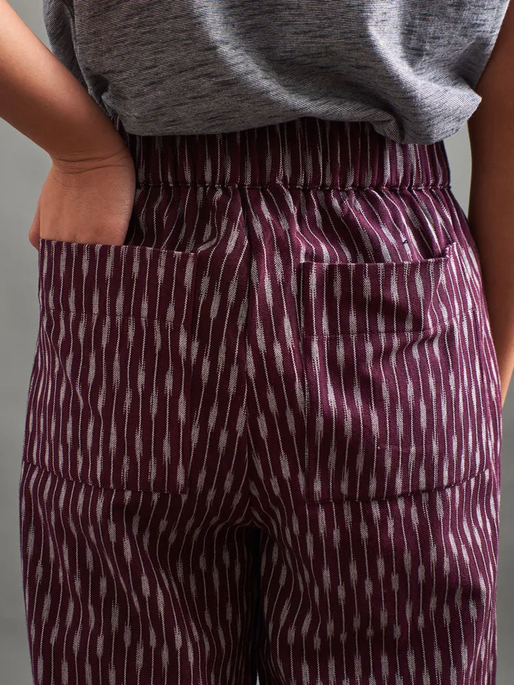 Rosie Pant - Plum Ikat