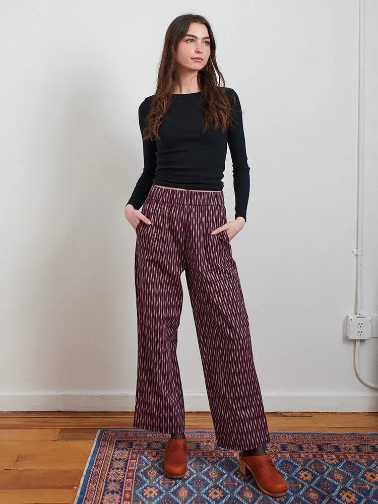 Rosie Pant - Plum Ikat