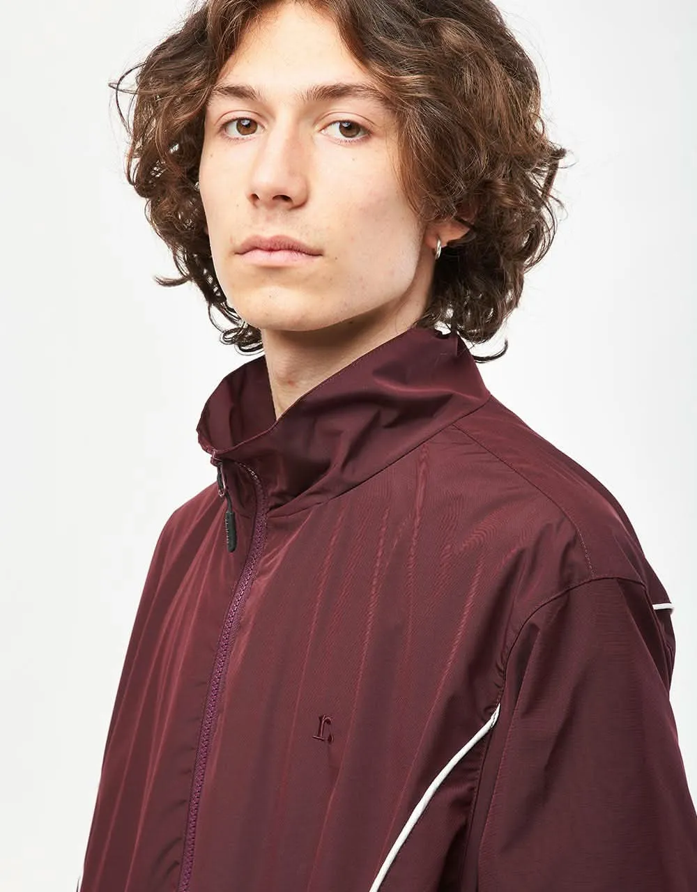 Route One Apex Track Jacket - Burgundy/Ivory