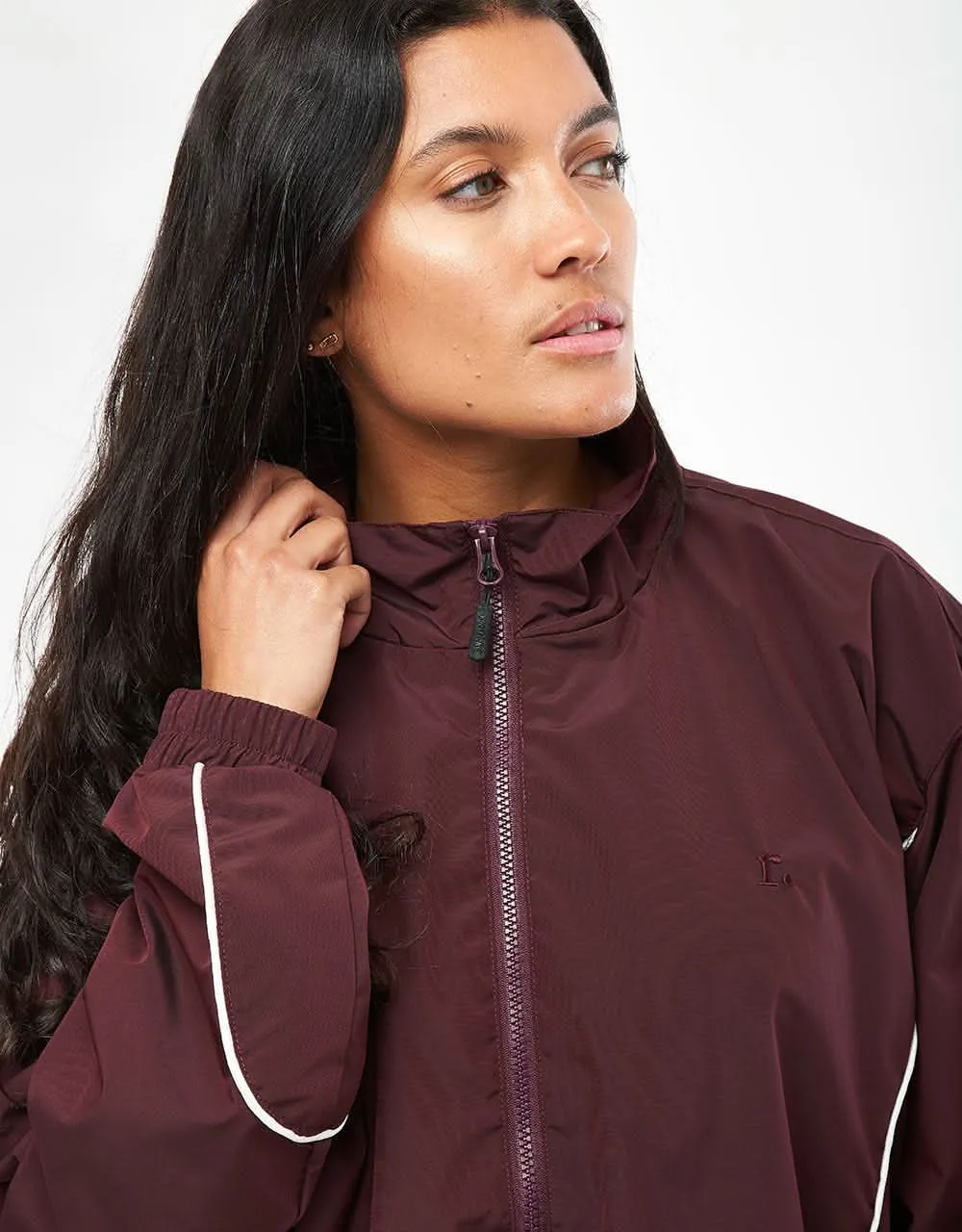 Route One Apex Track Jacket - Burgundy/Ivory