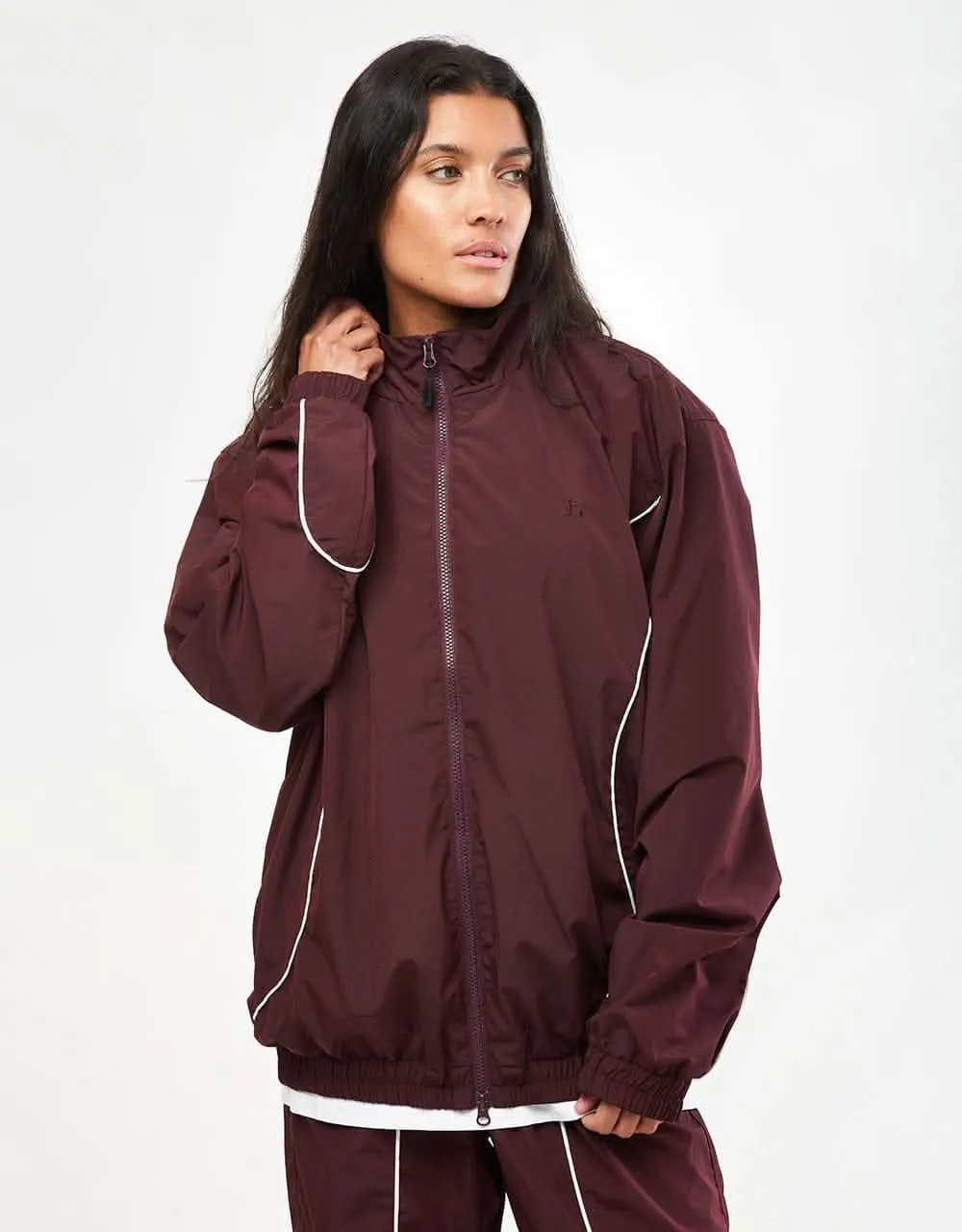 Route One Apex Track Jacket - Burgundy/Ivory