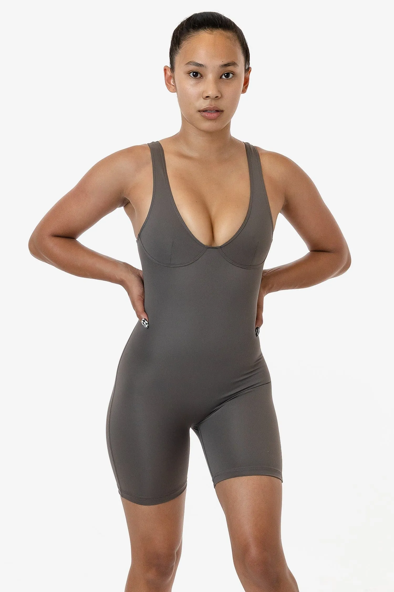 RPL352 - Poly Interlock Bra Tank Workout One-Piece