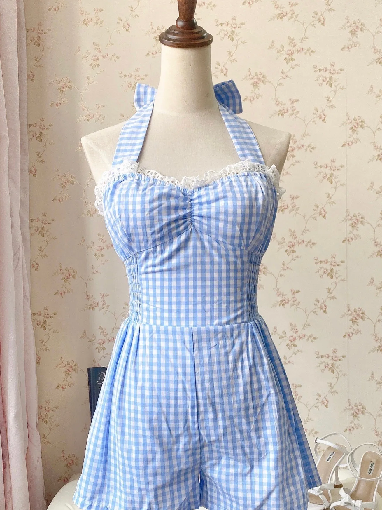 Sea Kissed Sailor Gingham Bodysuit Dress