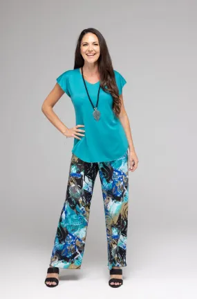 Seascape Wide Leg Jersey Palazzo Pants