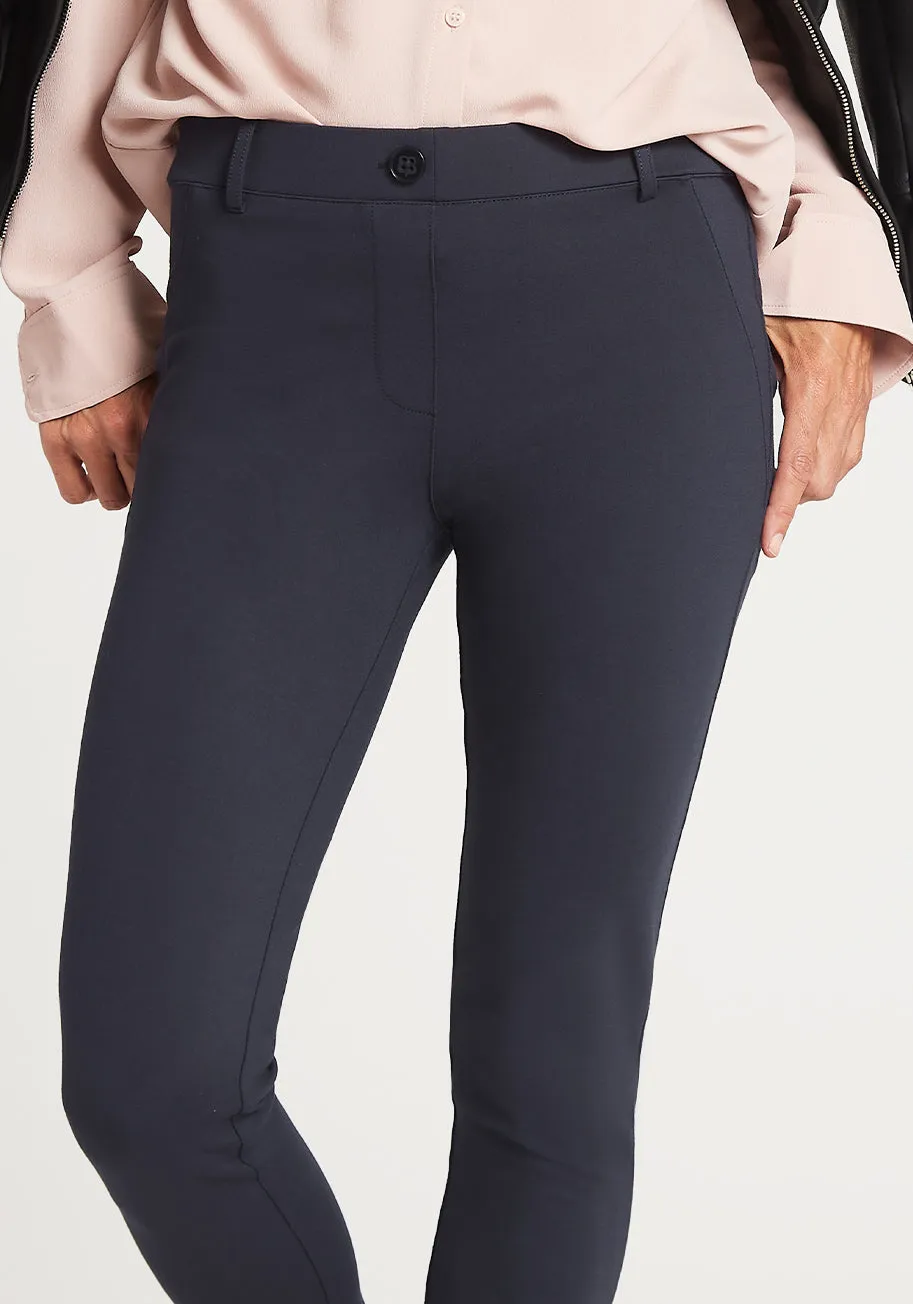 Skinny-Leg | Two-Pocket Dress Pant Yoga Pants (Navy)