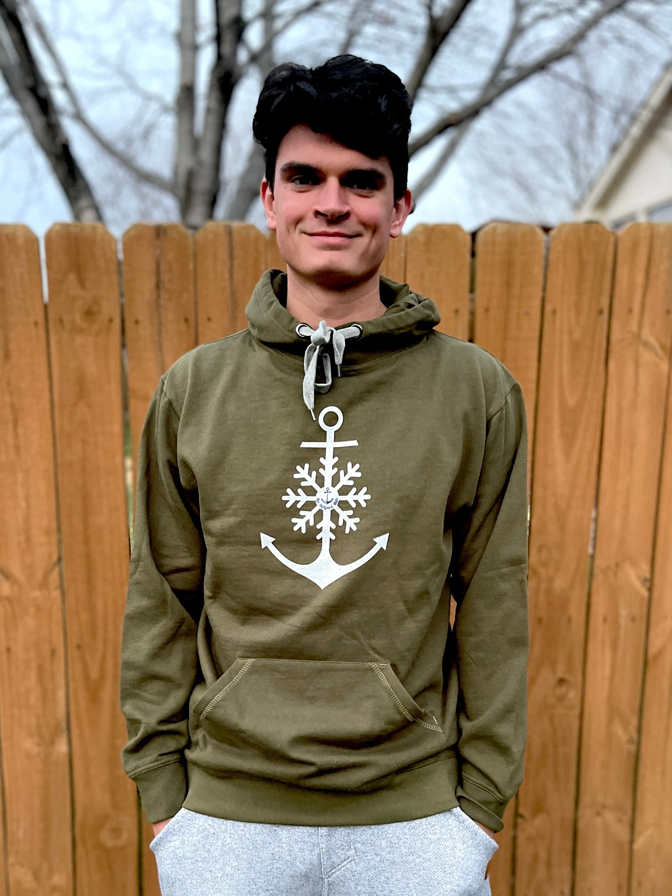 Snowflake Anchor Heavyweight Lake Hoodie, Unisex