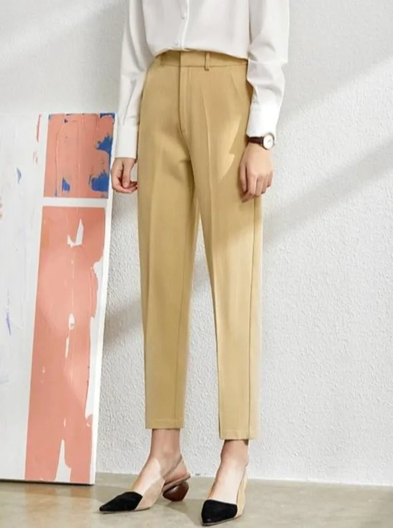 Solid Blazer High Waist Pants Suit