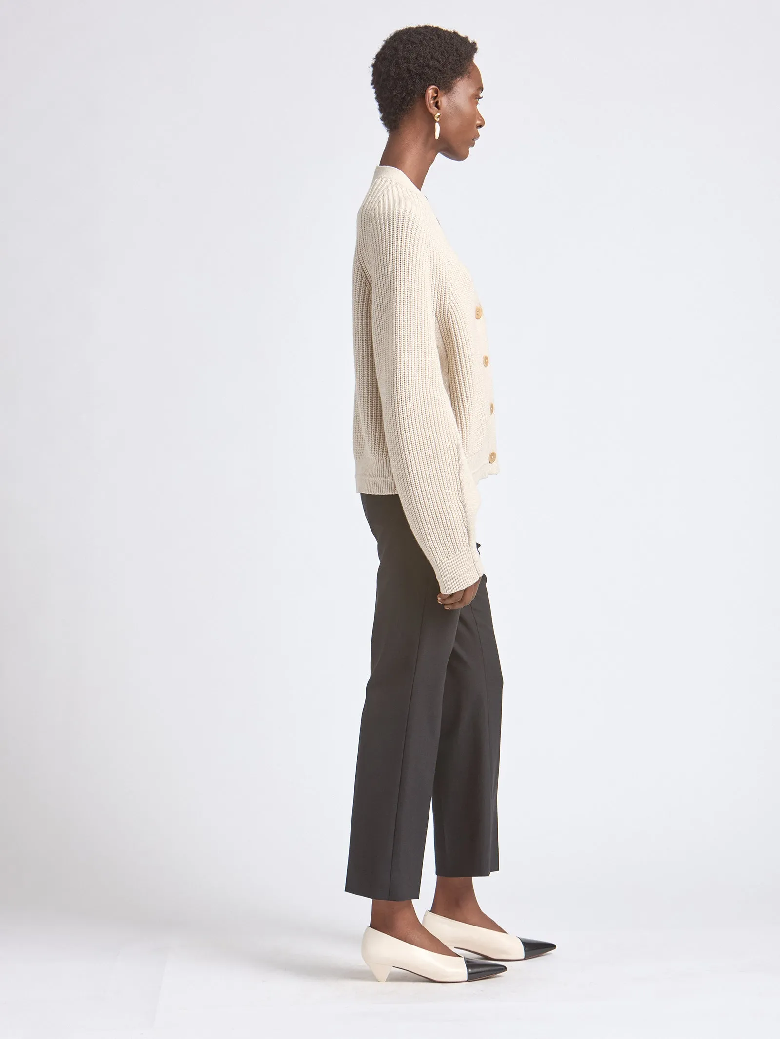 Split Sleeve Cocoon Cardigan in Crema