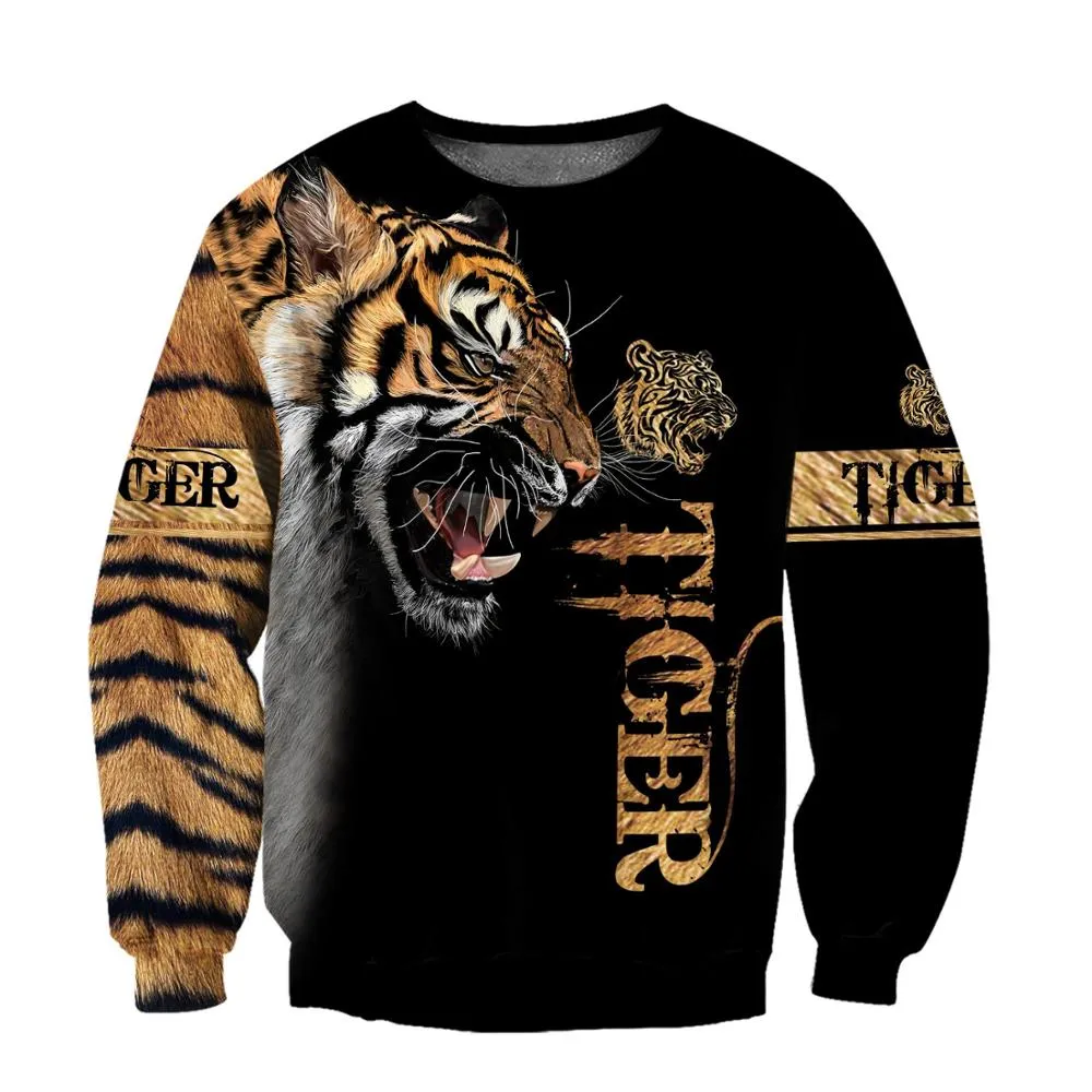 Tiger 3D Pattern Print Hoodie