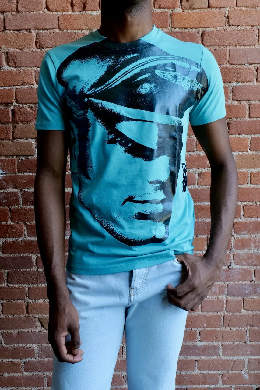 TOM OF FINLAND x WE ARE SPASTOR BIKER HEAD TEE - EMERALD