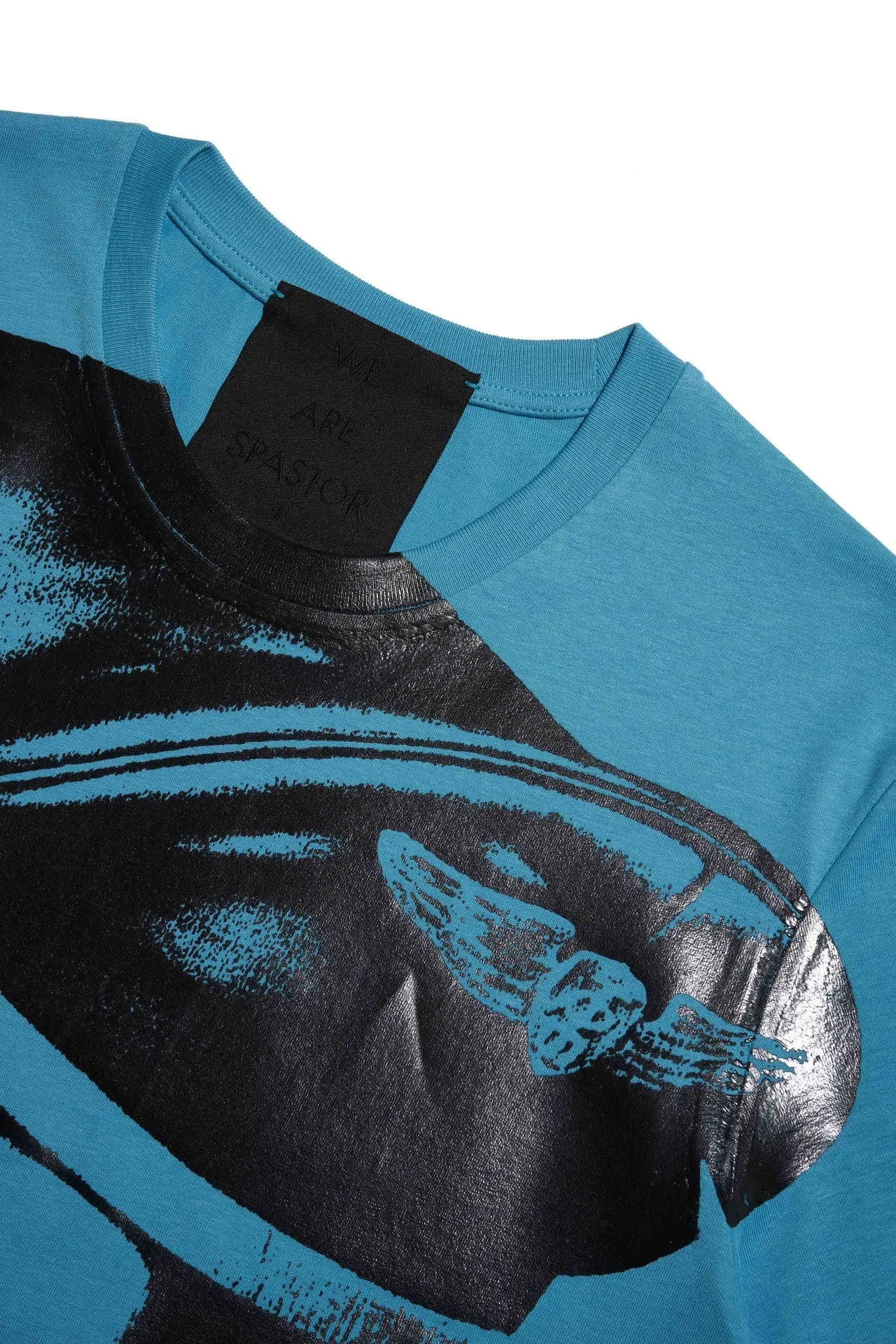 TOM OF FINLAND x WE ARE SPASTOR BIKER HEAD TEE - SEA BLUE