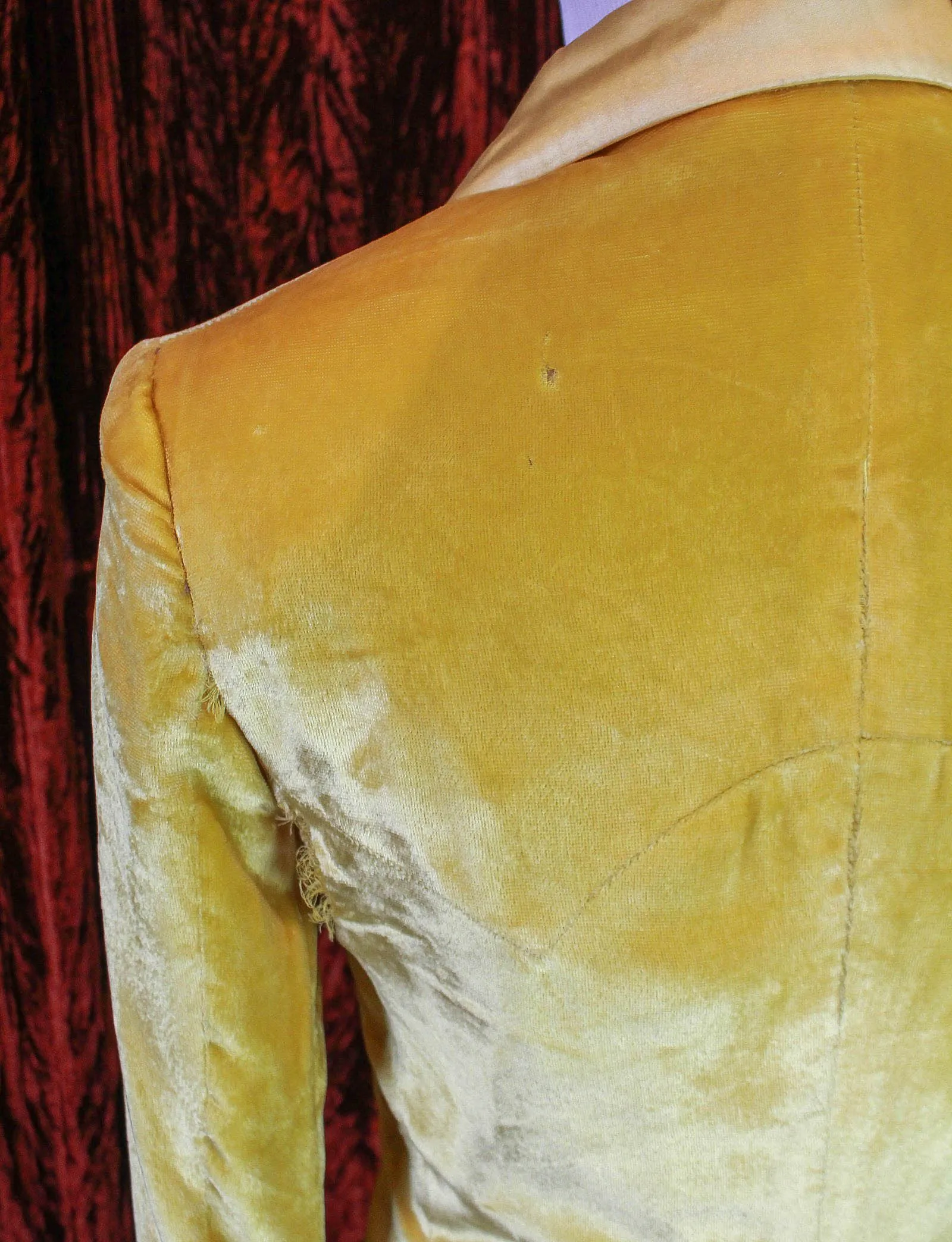 Vintage 1970 Granny Takes A Trip Edgar Winter Yellow Velvet Blazer - XS/S