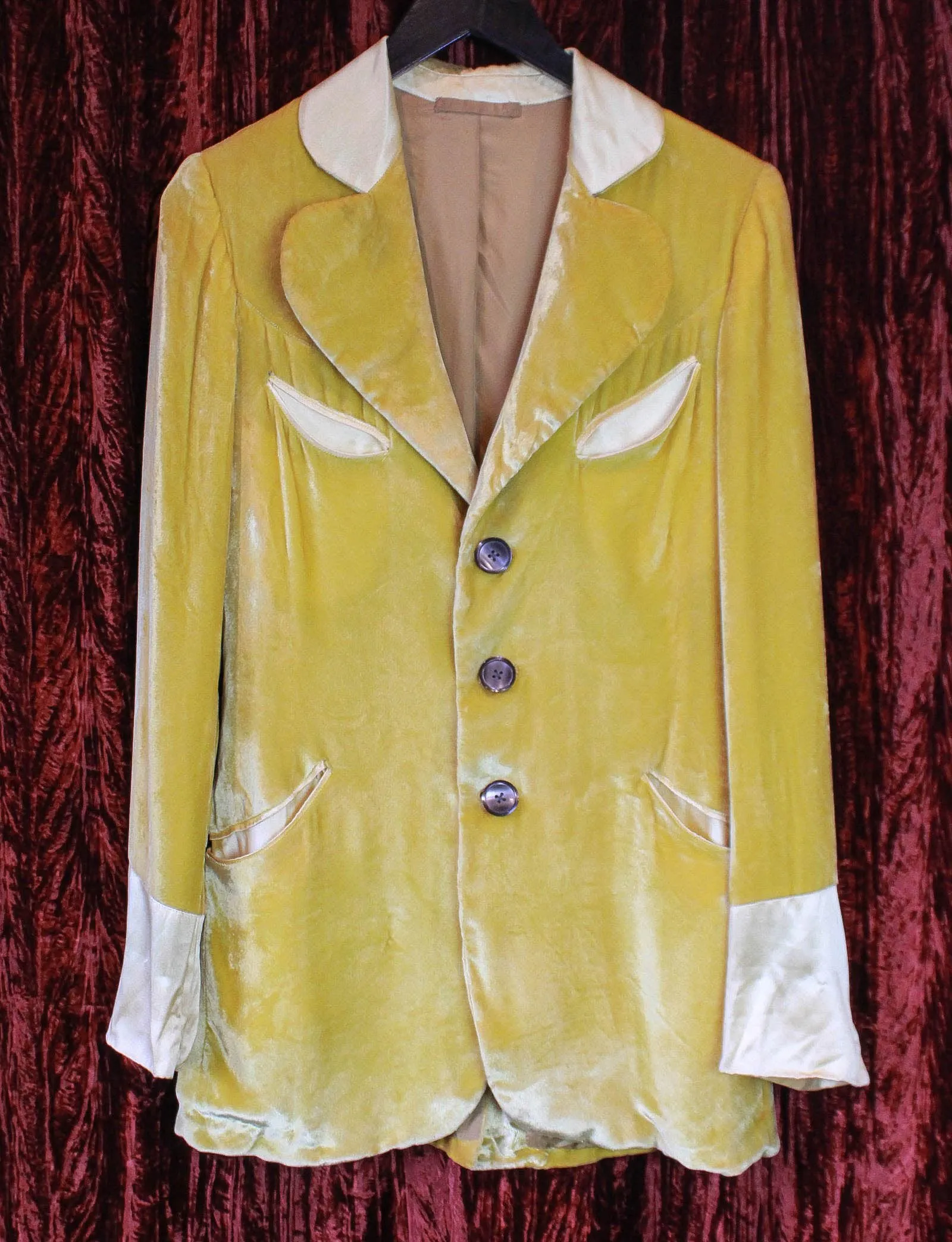 Vintage 1970 Granny Takes A Trip Edgar Winter Yellow Velvet Blazer - XS/S