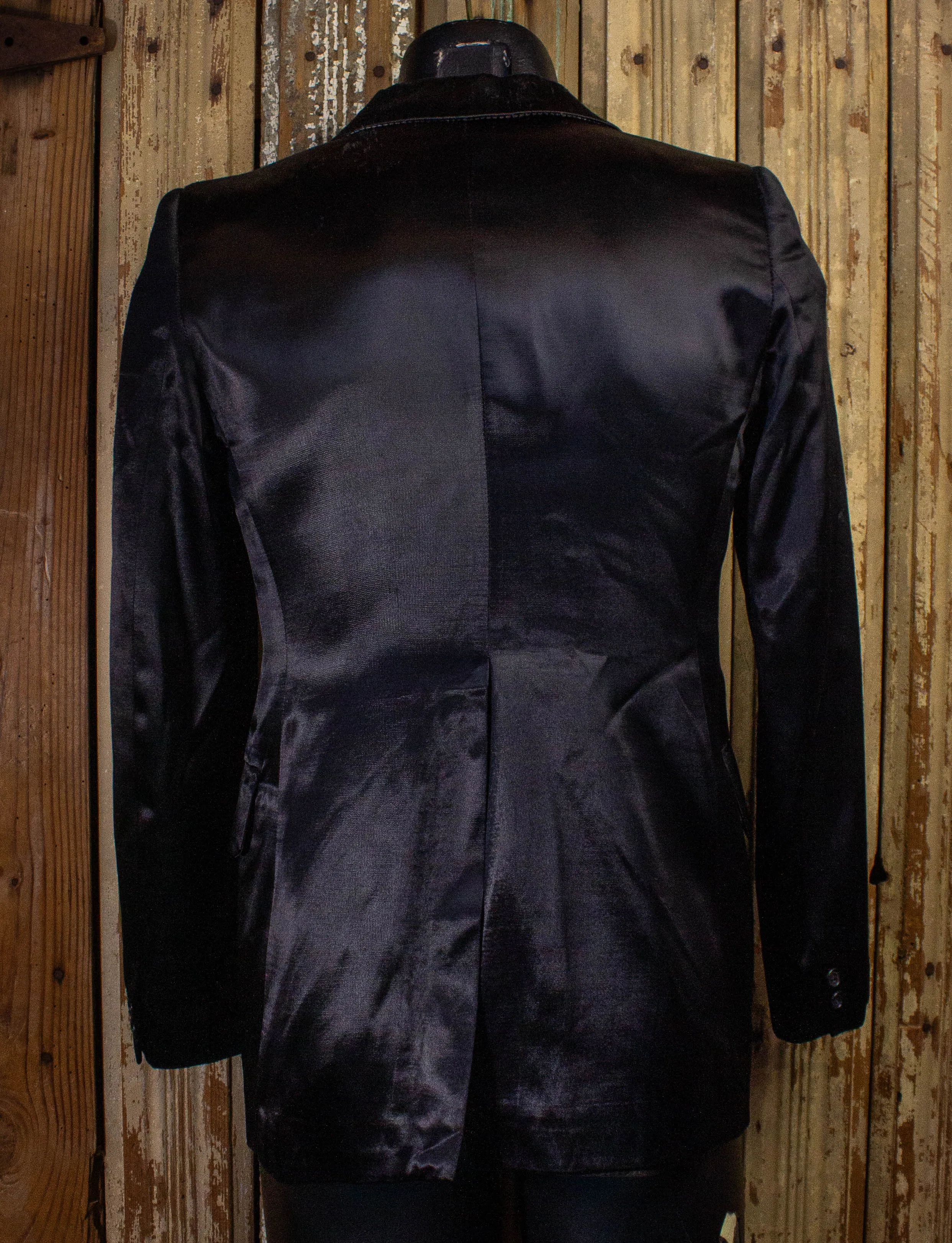 Vintage Jumping Jack Flash Black Satin Blazer 70s Small