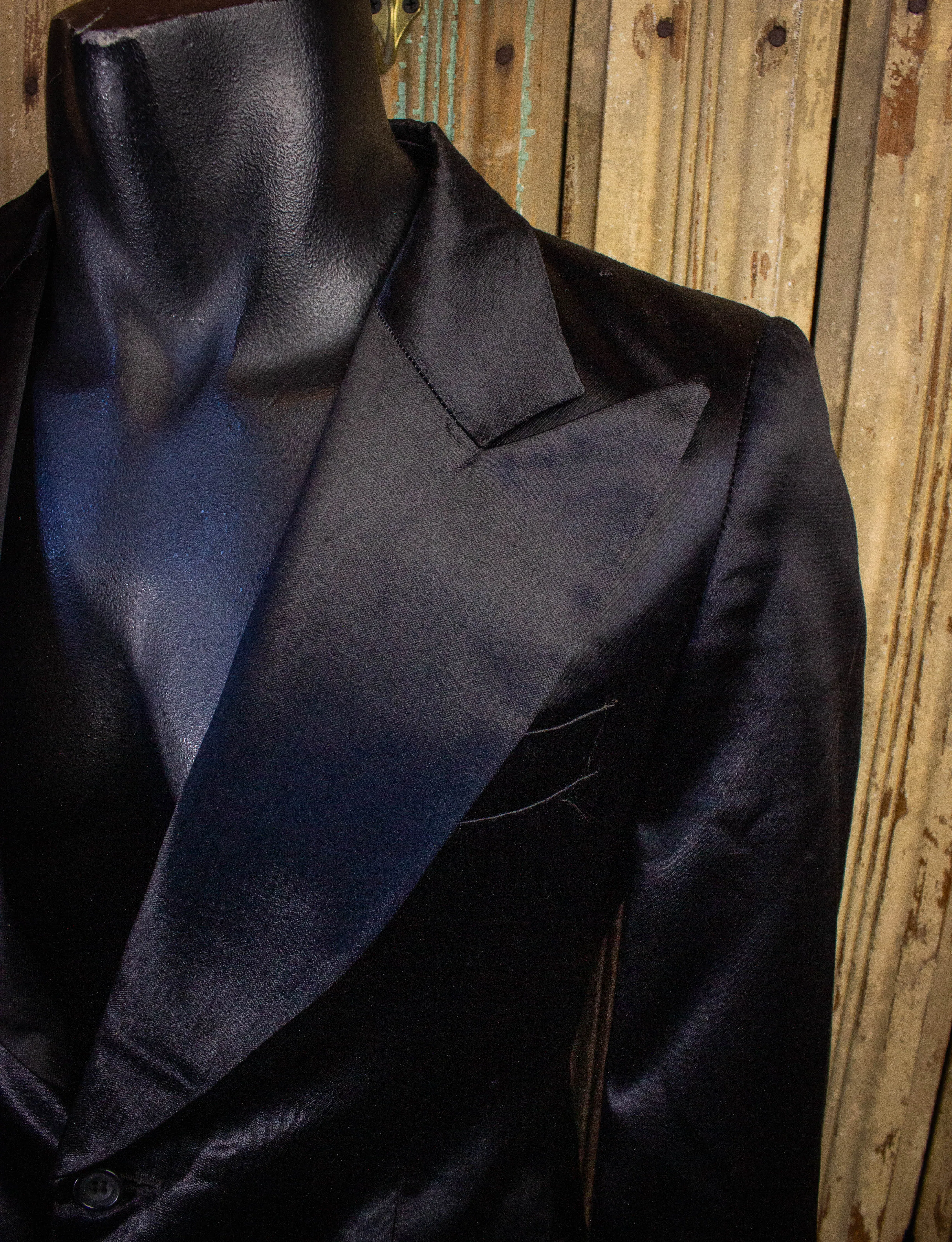 Vintage Jumping Jack Flash Black Satin Blazer 70s Small