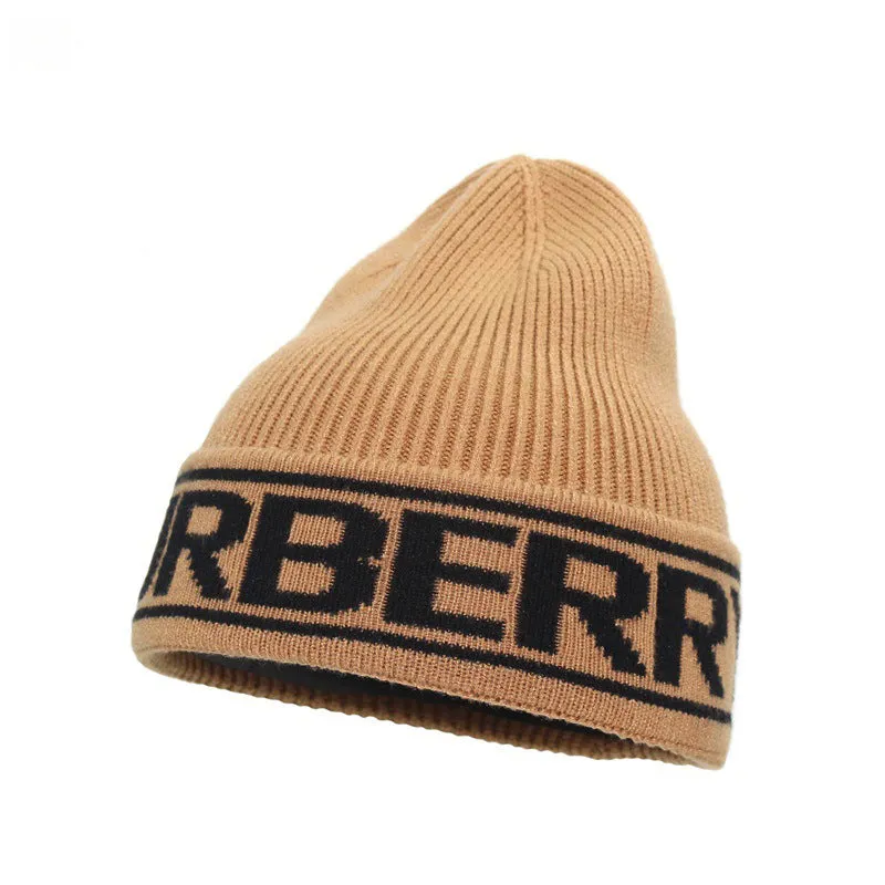 Winter Striped Fashion Letter Windproof Warm Knitted Hat