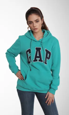 Women Vintage Pullover Hoodie (Green)