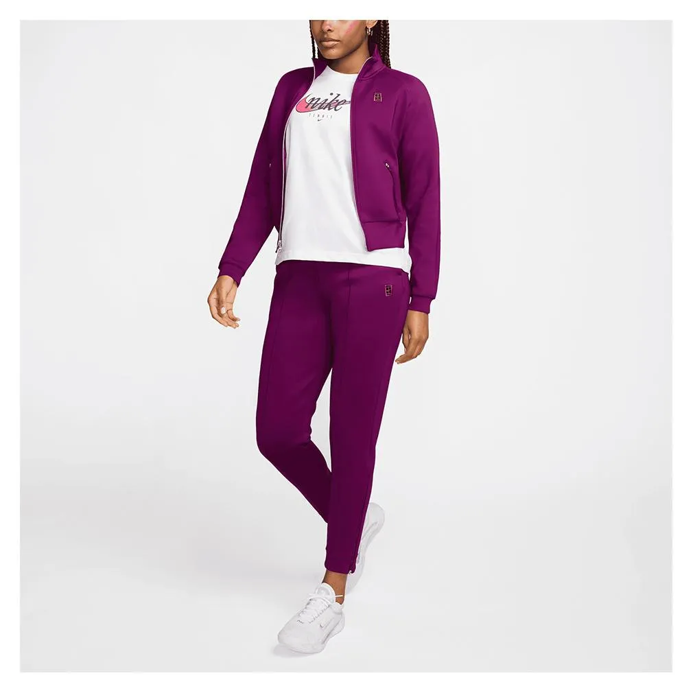 Womens Court Heritage Full-Zip Tennis Jacket Sangria