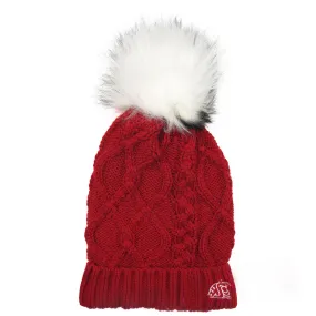 Zoozats Crimson WSU Cougars Knit Pom Beanie